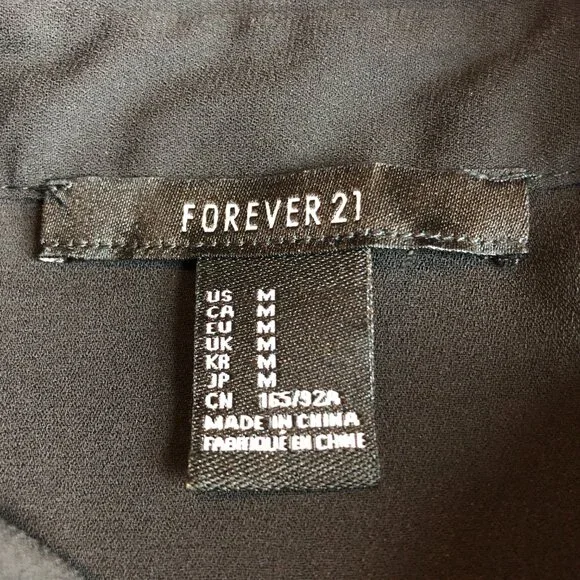 Black Dress Rhinestone Embellishment Embroidered Lace Size M Forever 21 Evening - Picture 12 of 16